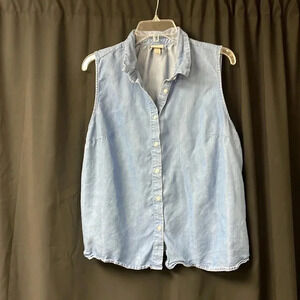 Jean Denim Sleeveless Blouse XXL‎